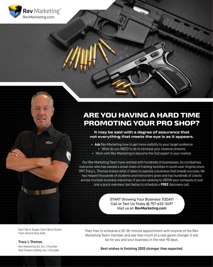 Guns, bullets, Pro Shop at ranges promotion