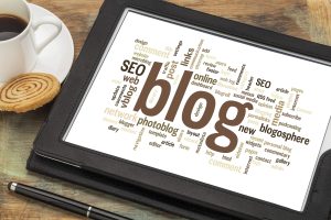 alt="image with words about what blogging can do for your small business"
