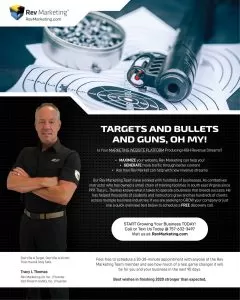 The Rev Marketing Team builds long lasting relationships with the firearms industry while developing a marketing plan and strategies to enhance growth online and in communities around servicing the firearms industry.